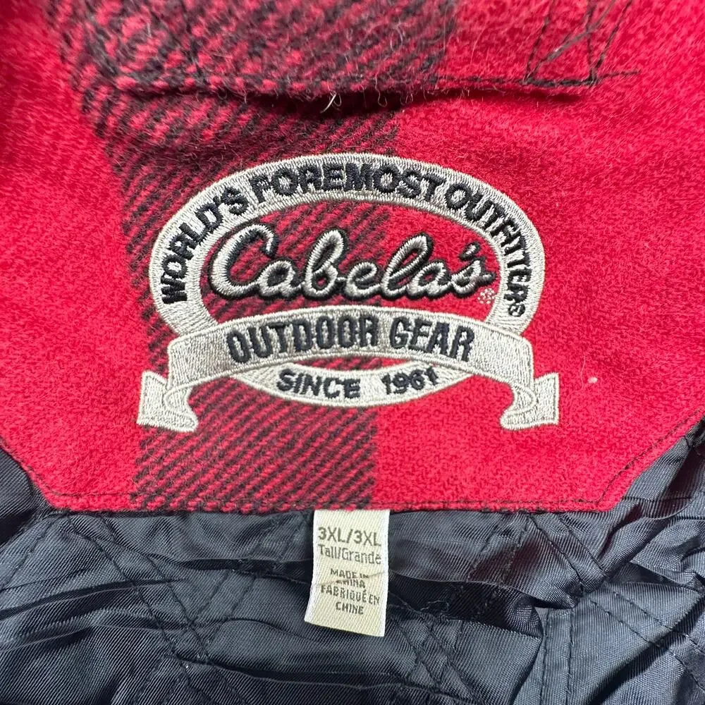 Cabelas Dry Plus Wool Buffalo Plaid Thinsulate Jacket Mens 3XL Hunting Mackinaw